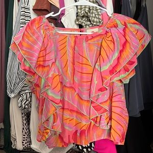 Farm Rio Palm Print Top